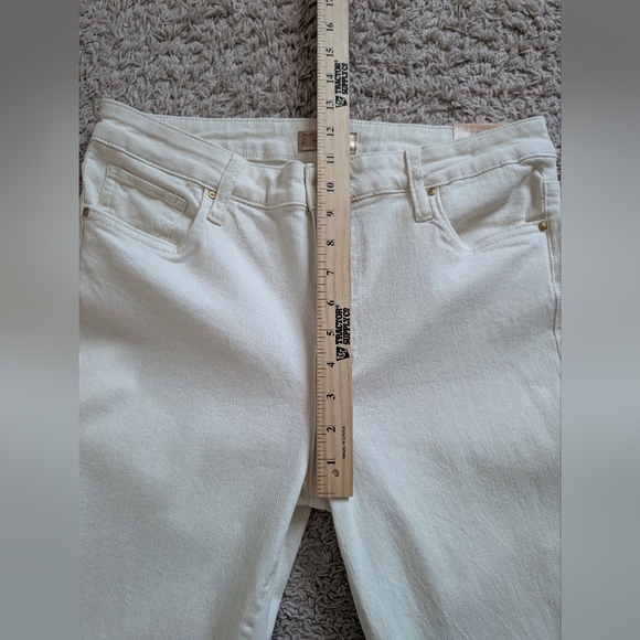 NWT Kut from the Kloth Kelsey High Rise Ankle Flare Jeans Ecru Raw Hem Size 10 - Picture 9 of 11